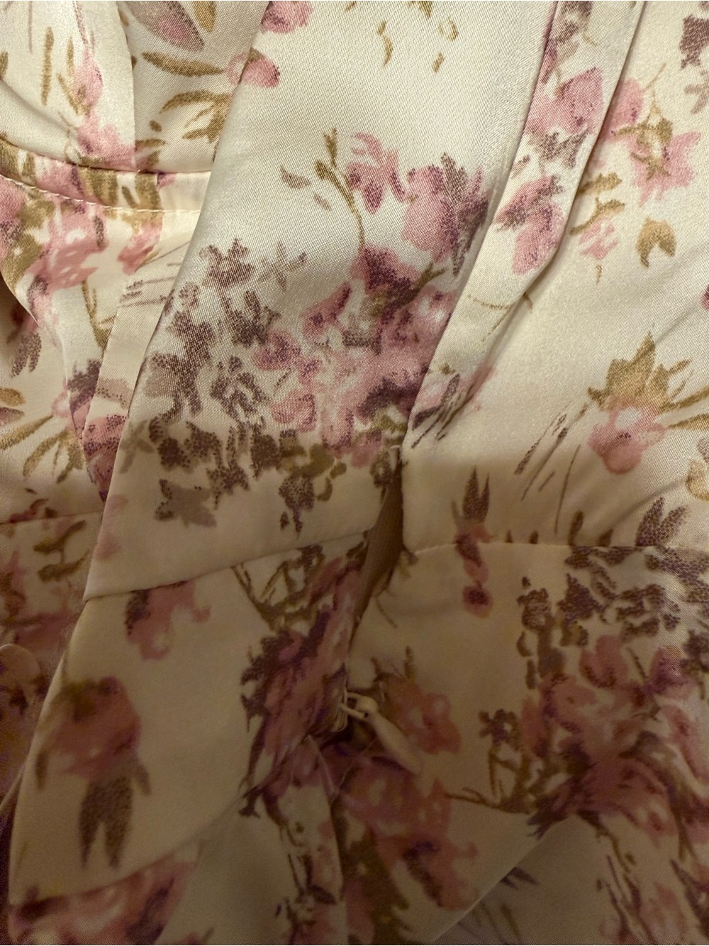 Astr Floral Square-Neck Peplum Blouse - Cream & Pink - Picture 4 of 5